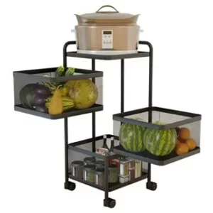 Revolving kitchen Trolley/ Pullout - Axis Trolley 3 Tier with Wheels
