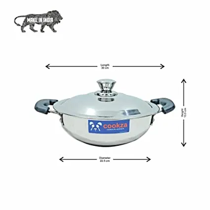 Cookza Kadhai Stainless Steel Induction Base1