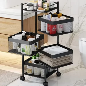 Revolving kitchen Trolley/ Pullout - Axis Trolley 4 Tier with Wheels