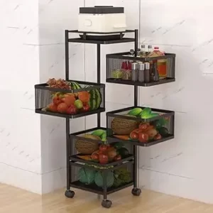 Revolving kitchen Trolley/ Pullout - Axis Trolley 5 Tier with Wheels