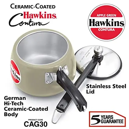 Hawkins 3 Litres Contura Pressure Cooker - Apple Green